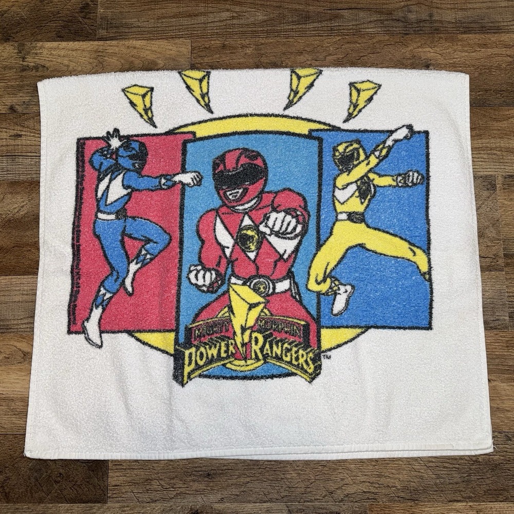 Mighty Morphin Power Rangers Kids Bath Towel - Made in USA Vintage 90s (22"x39")